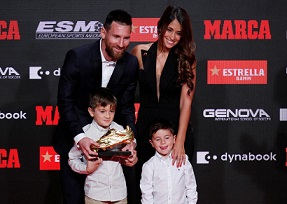 Messi recibió su sexto Botín de Oro .