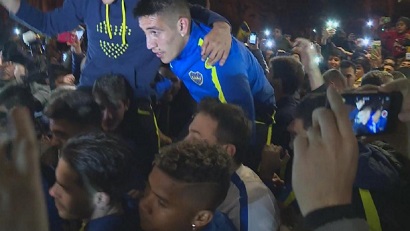 Boca festejó el nuevo título con los hinchas en Bahía Blanca