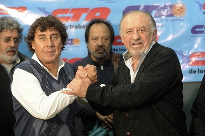 Juntos en la marcha: Schmid y Moyano sellaron un acuerdo con Yasky, Micheli y Baradel.