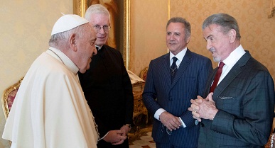 El Papa Francisco recibió a Sylvester Stallone: 